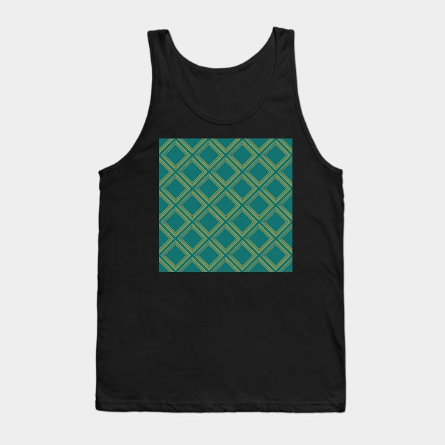 Yellow and Green Geometric Diamonds Tank Top by WalkSimplyArt